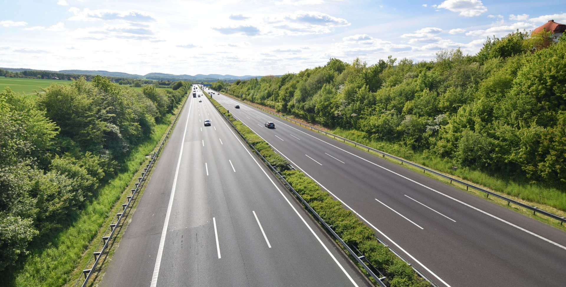 Blue sky over a highway